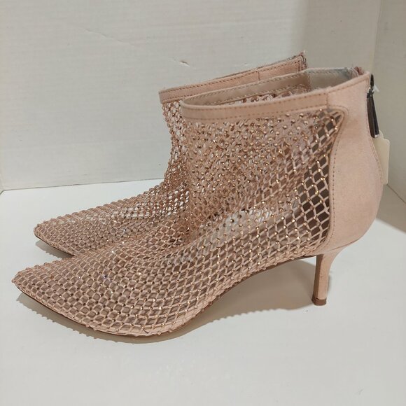 Charles by Charles David Afterhours Rhinestone Mesh Bootie Pink Blush Size 8.5 - Picture 2 of 6